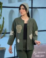 ست مانتو شلوار تیکه دوزی شده کد 2077 - تصویر 9