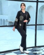 ست مانتو شلوار تیکه دوزی شده کد 2077 - تصویر 4
