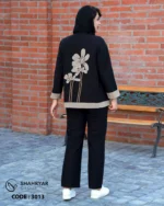 ست کت شلوار لینن زنانه طرح تک گل - تصویر 2