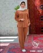 ست مانتو شلوار لینن راه راه کد ۲۰۲۴ - تصویر 7