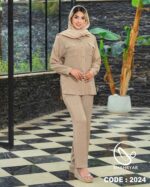 ست مانتو شلوار لینن راه راه کد ۲۰۲۴ - تصویر 5