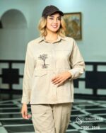 ست کتان گلدوزی درخت کج راه کد 2046