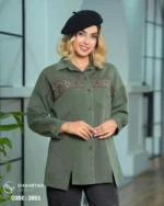 شومیز کتان کج راه گلدوزی کد 2051 - تصویر 8