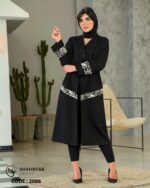 مانتو کرپ پفکی خرجکار هندی کد 2086 - تصویر 2