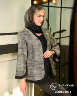کت عمده ژاکارد آستین پلیسه کد 2074 - تصویر 6
