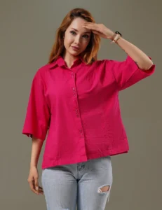 شومیز زنانه لینن ۳ دکمه ۵۰۳۶